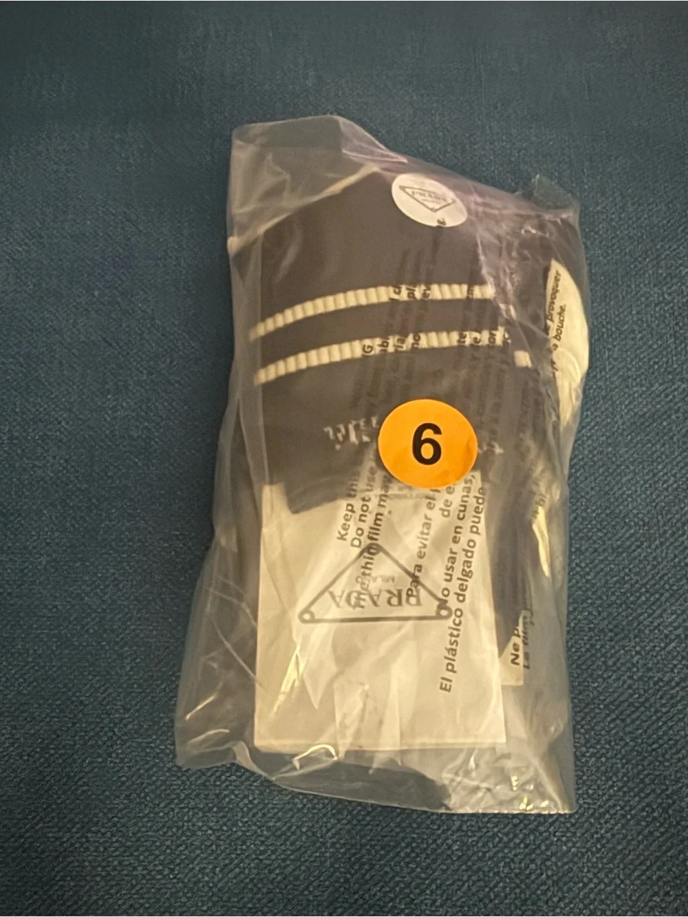 Prada Black & White Ribbed Logo Crew Socks 2Pairs size Small- Medium New